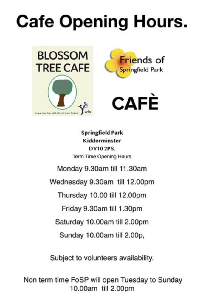 Springfield Park Cafe Opening Hours